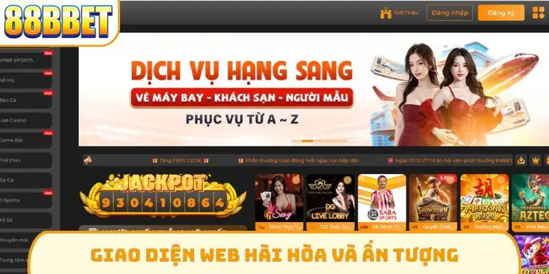 Giao diện web hài hòa và ấn tượng